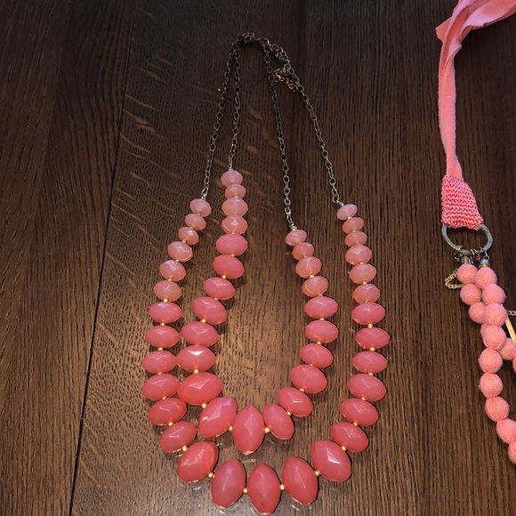 Set of 2 coral necklaces charming Charlie’s and Target - Picture 3 of 5